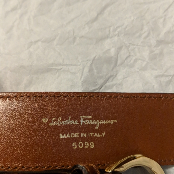 Salvatore Ferragamo brown crocodile belt